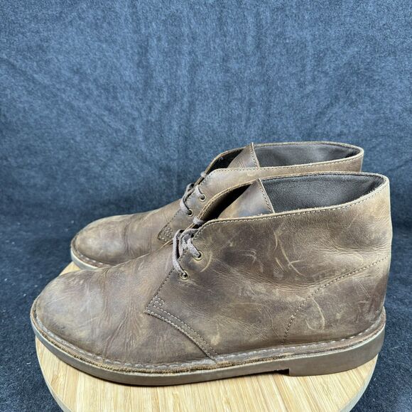 S Clarks Brown Leather Chukka‎ Bushacre Desert Boots Mens 12 M - Picture 3 of 8